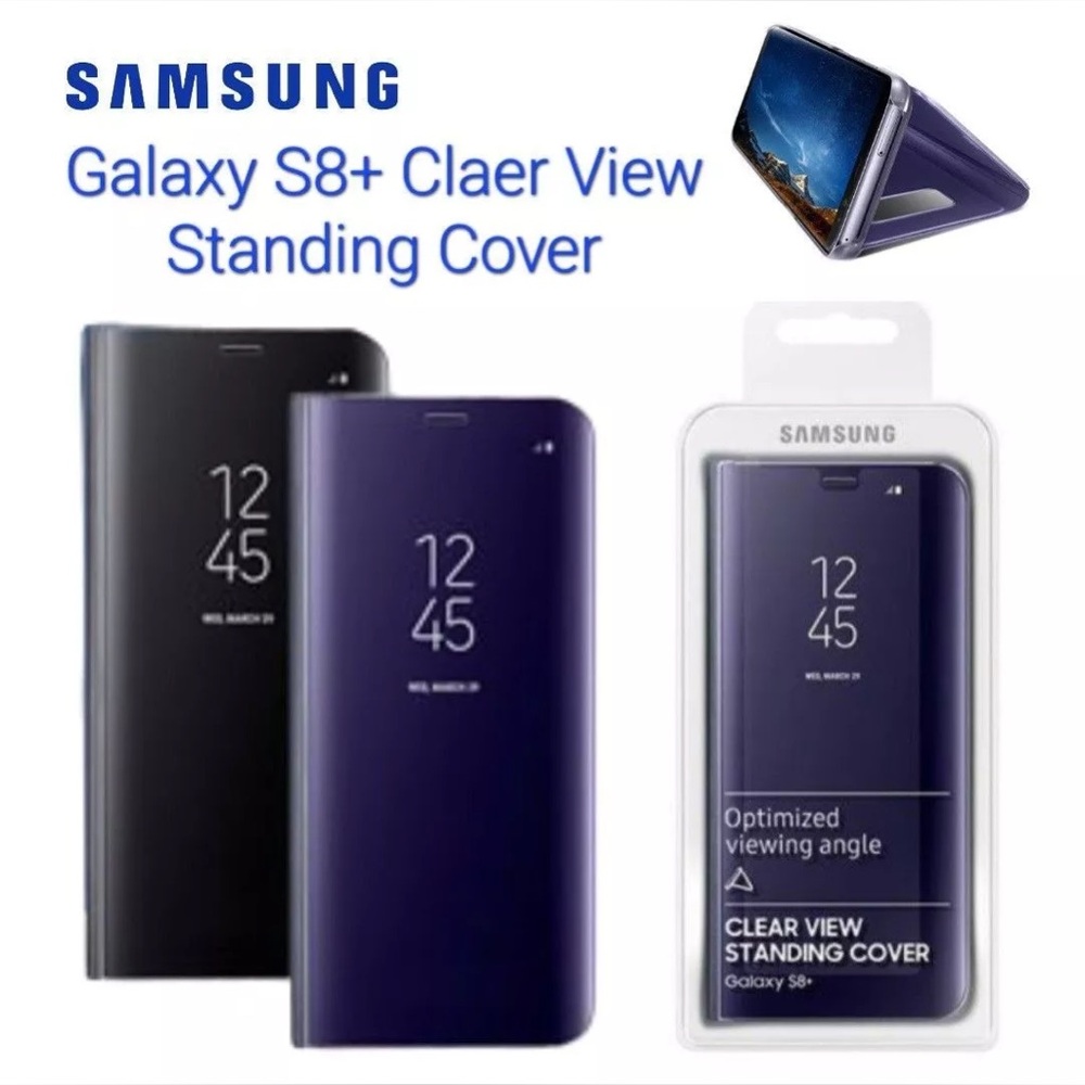 Original Genuine Samsung Galaxy S8+ Plus Clear View Standing Cover Case EF-ZG955